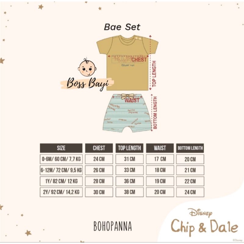 BOHOPANNA - Bae Set Bohobaby (Setelan Pendek Bayi)