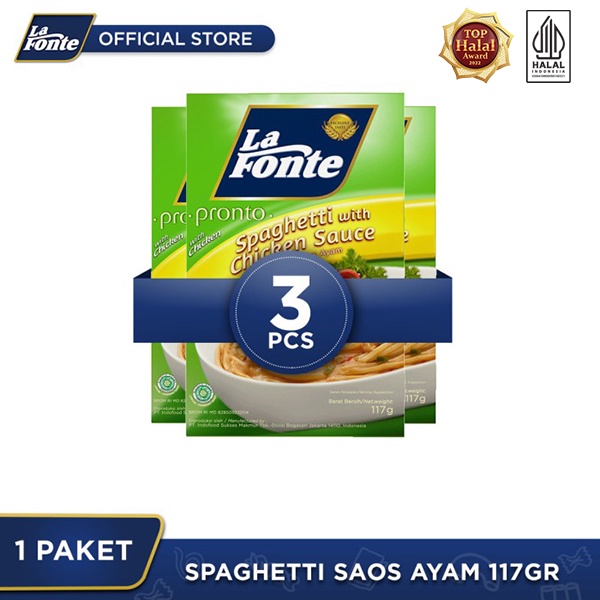 

3 PCS - La Fonte Spaghetti Saos Ayam 117 Gr