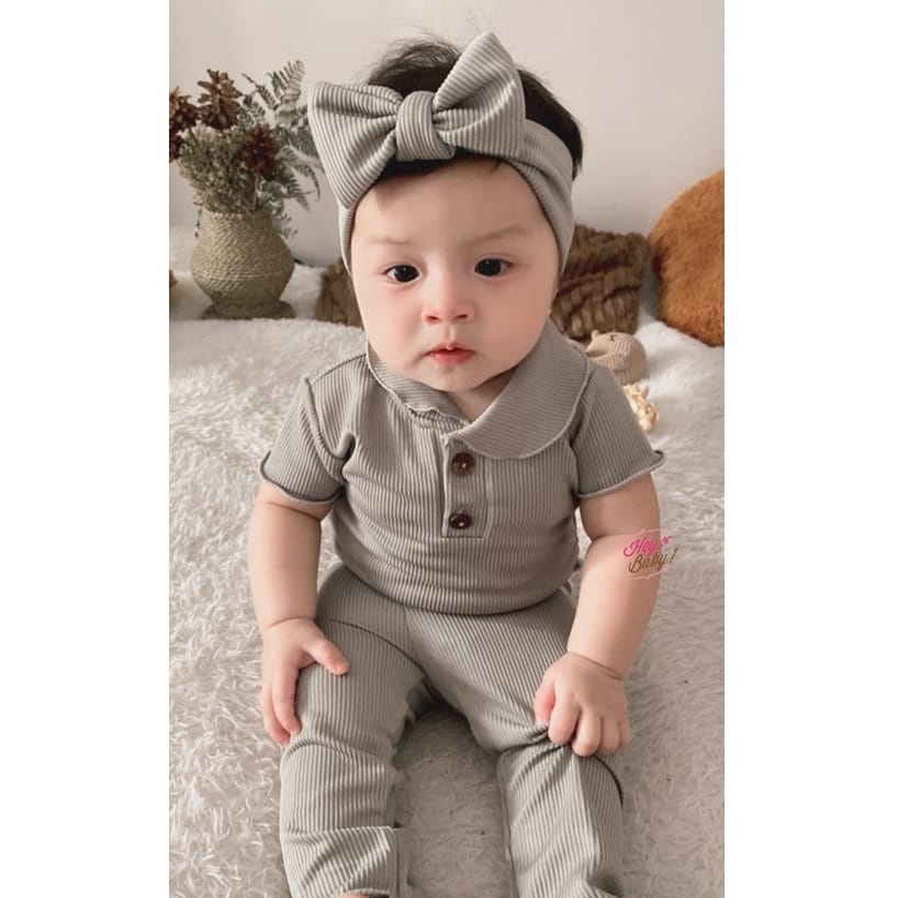 Setelan One Set Anak Mango Knitt Model Kancing Usia 3 bulan - 2 tahun