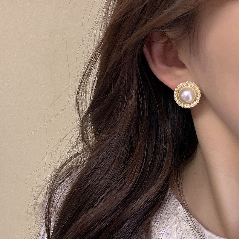 Fashion Anting Mutiara Untuk Wanita Tindik Hypoallergenic Stud Earring Retro Aksesoris Perhiasan