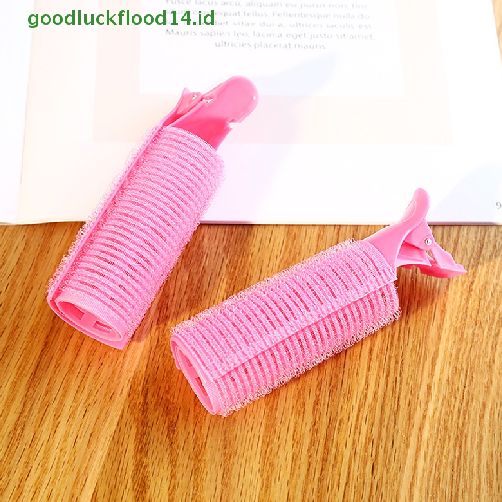 [GOOGFOUR] 1/2pcs Set Pengeriting Rambut Merah Muda Tidur Malam Reusable Hair Root Fluffy Clip [TOP]