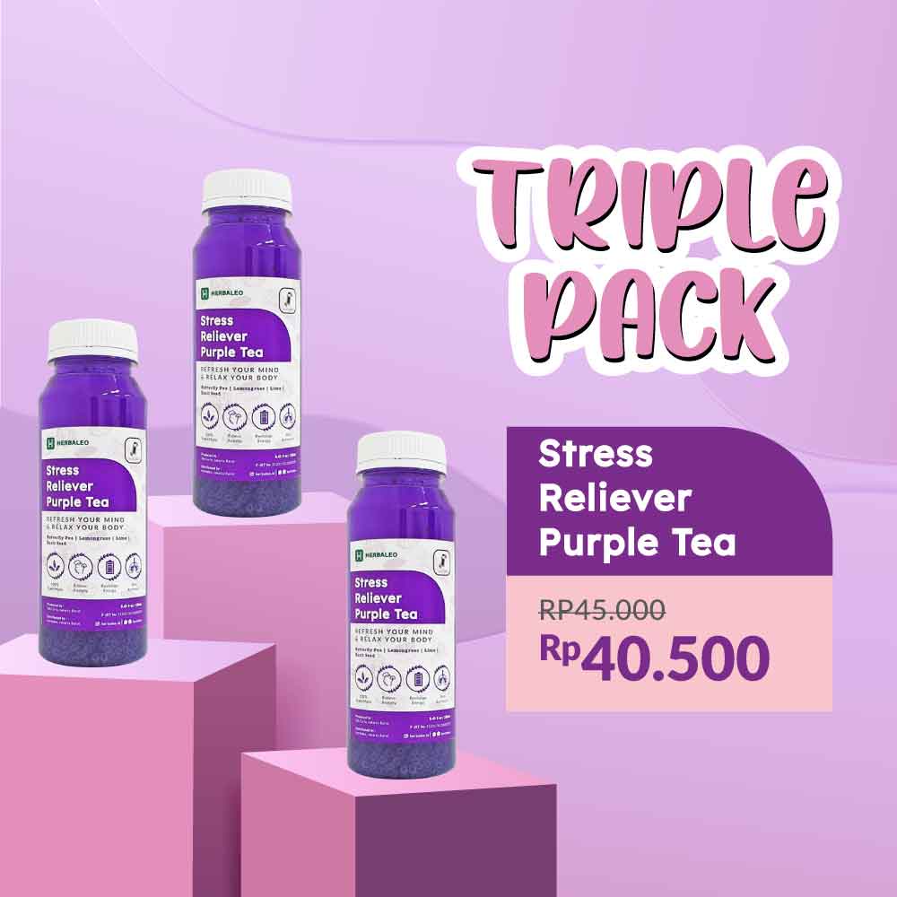 

Herbaleo Triple Pack Stress Reliever Purple Tea 250ml Teh Ungu Mengembalikan Stamina Tubuh
