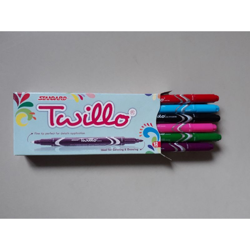 

Twillo Dual Tip Marker Standard Isi 12 Pcs