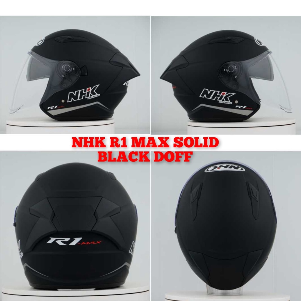 Jual HELM / NHK / HELM NHK R1 / HELM NHK R1 MAX SOLID BLACK DOFF ORIGINAL NHK R 1 MAX POLOS