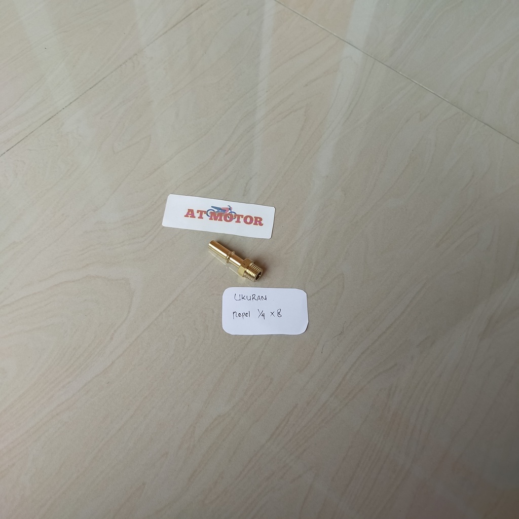 Nepel 1/4 x 8 mm nepel kuningan alat alat infus injeksi nepel injektor