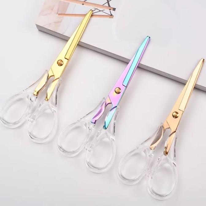 

Transparent Rose Gold Rainbow Acrylic Scissors