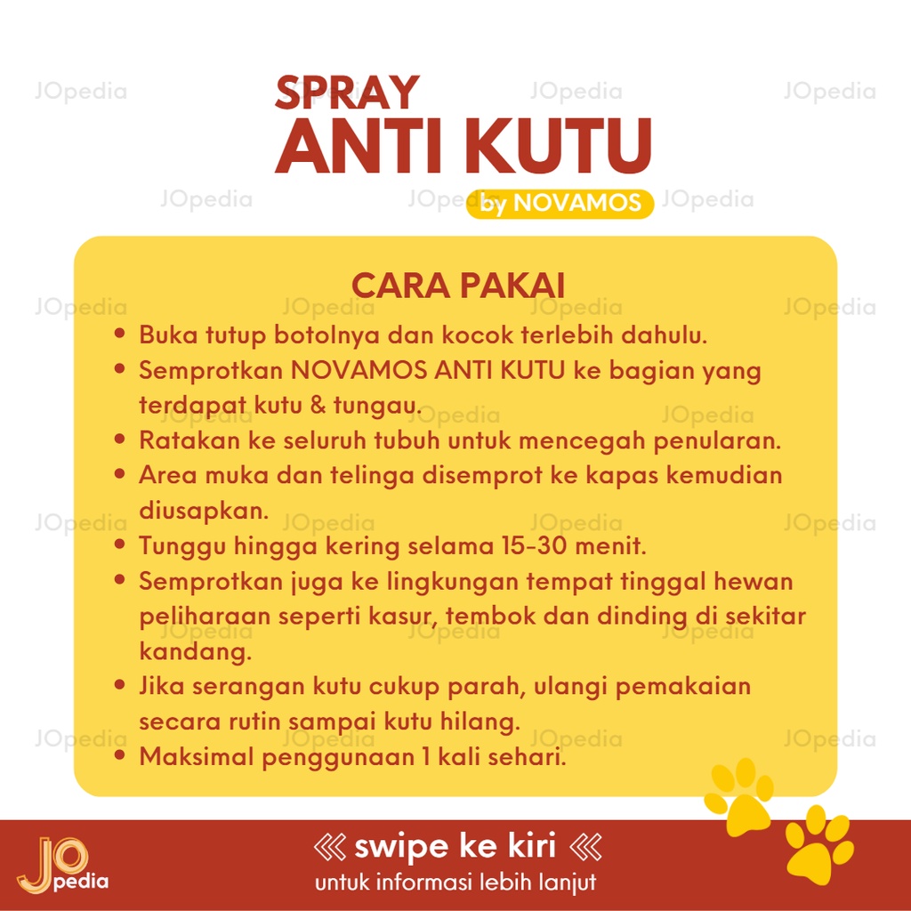 SPRAY ANTI KUTU Obat Kucing Anjing Flea Tick Remover Alami by NOVAMOS