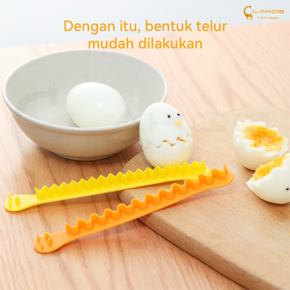 2Pcs Alat Pemotong Telur Rebus Bentuk Bunga cetakan telur Egg Cutter