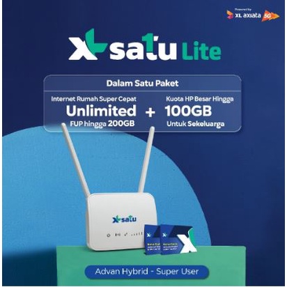 XL SATU Lite Super User - Internet Rumah Unlimited + Kuota HP 100GB