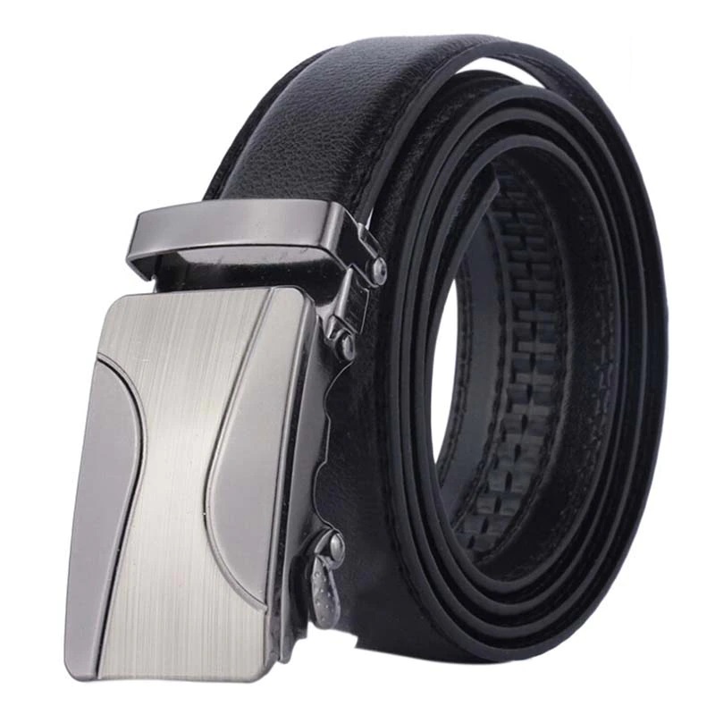 GIOFLO Ikat Pinggang Model Rel PU Leather Hitam Black / MBELT 04