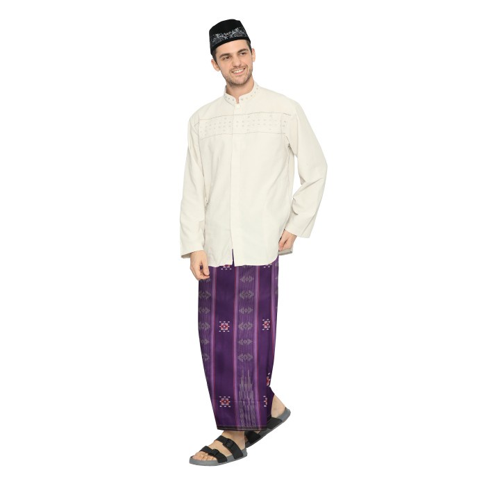 Sarung ATLAS Premium 790 Songket Special Ungu Orange 02