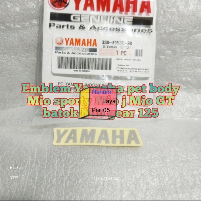 EMBLEM YAMAHA 3S0-F153E-20 BATOK PET BODY MIO GEAR 125 PART ORI YAMAHA