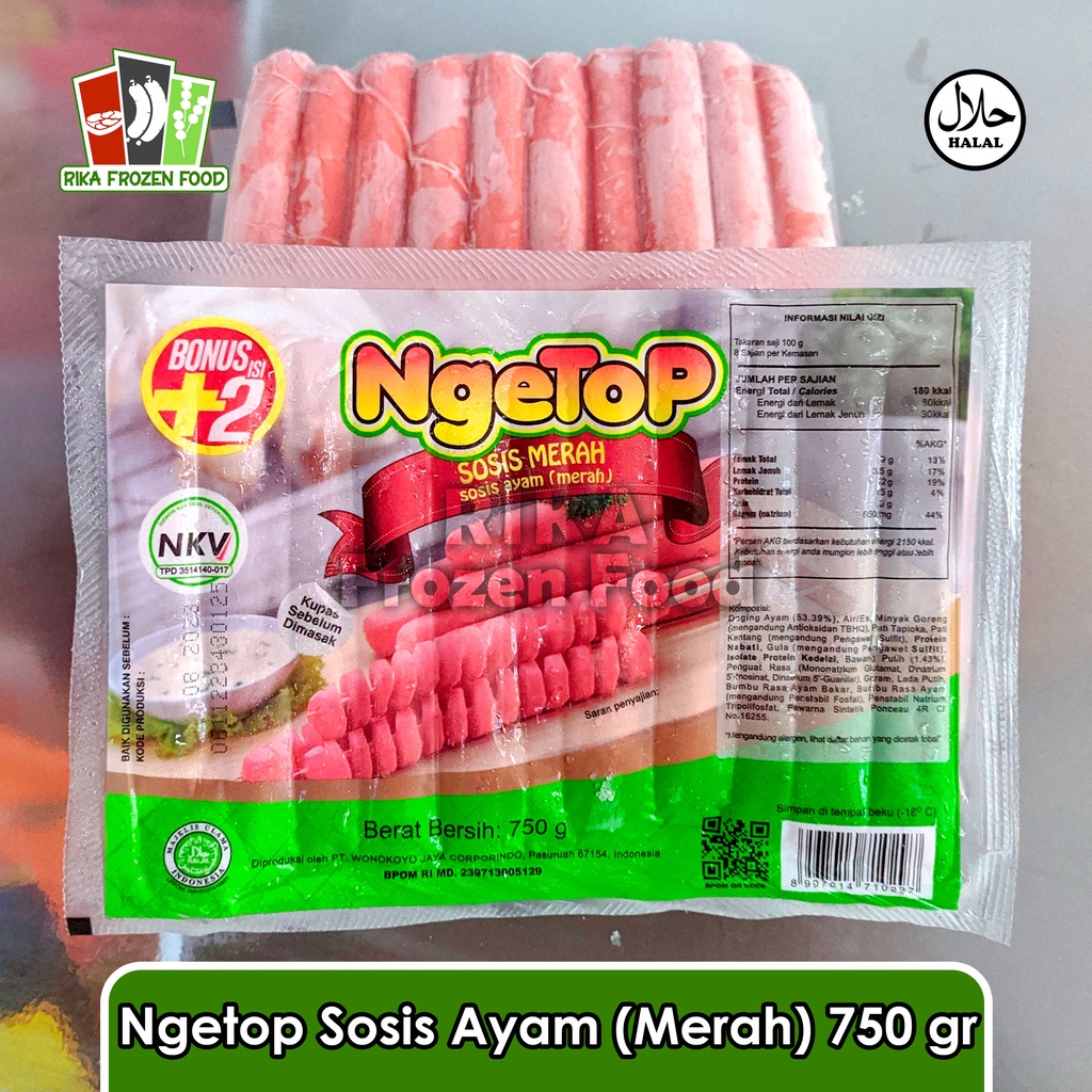 

Ngetop Sosis Merah 750 gr isi 32 pcs