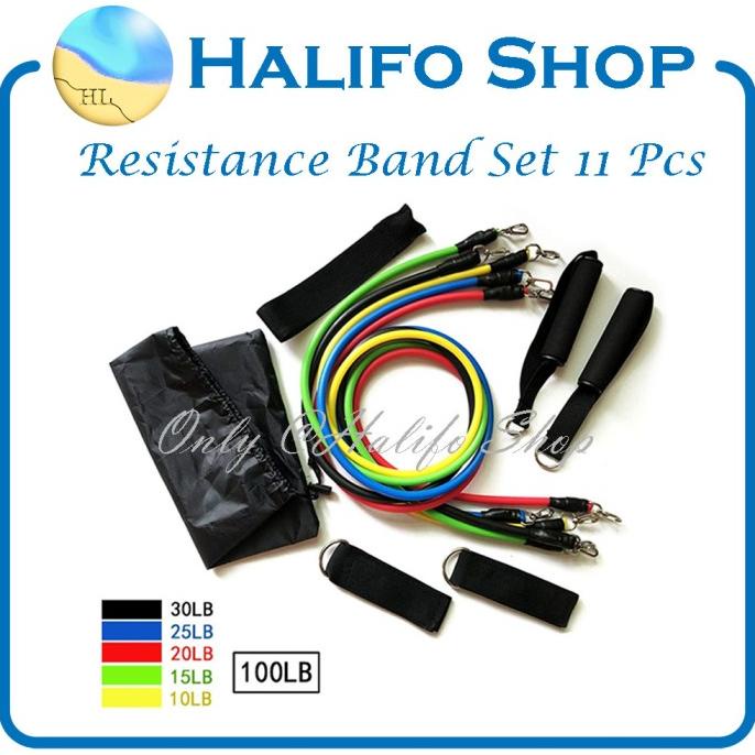 Resistance band set / alat fitnes rumah / home gym