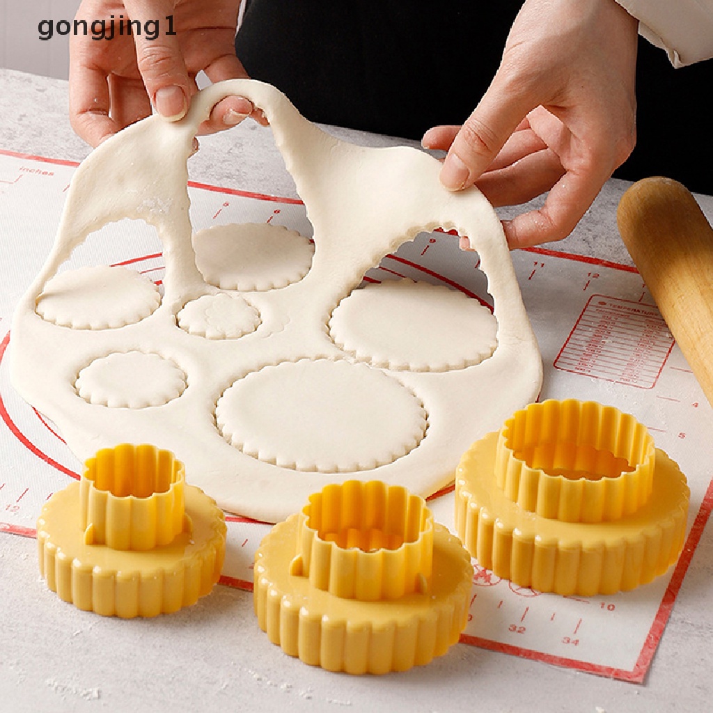 Ggg 3Pcs /Set Cetakan Biskuit Bulat Fondant Pastry Cutter Alat Baking Cookies Mold ID