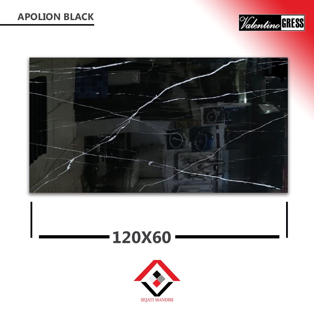granit 120x60 - motif marmer - valentino gress apolion black