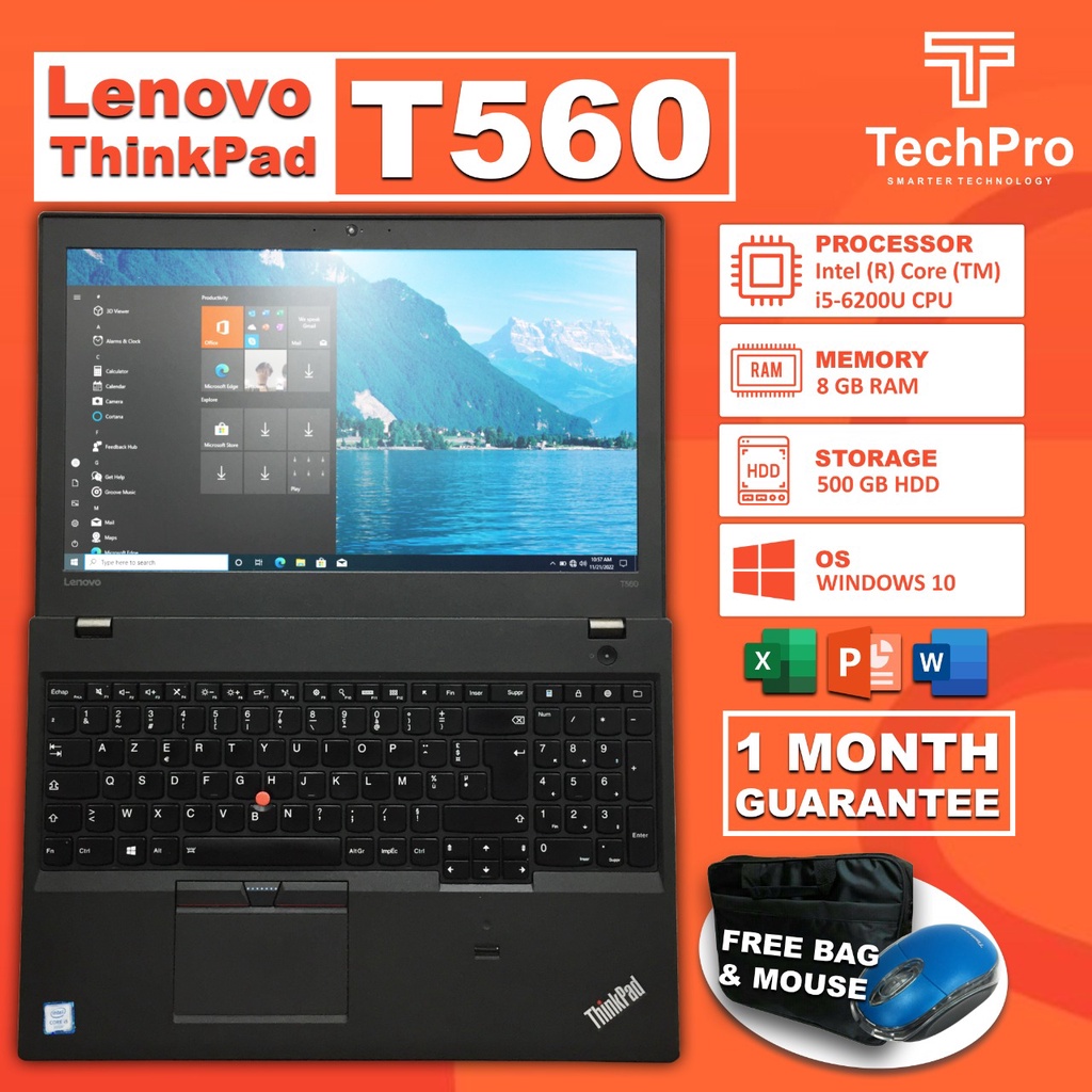 LAPTOP LENOVO THINKPAD T560 INTEL CORE i5/i7 6TH GEN 8GB RAM - 256GB SSD SKUYY ONLY ONE