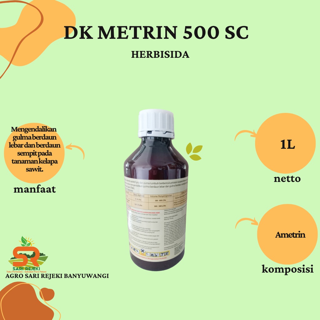 DK METRIN 500SC 1LT HERBISIDA PEMBASMI RUMPUT MEMBANDEL