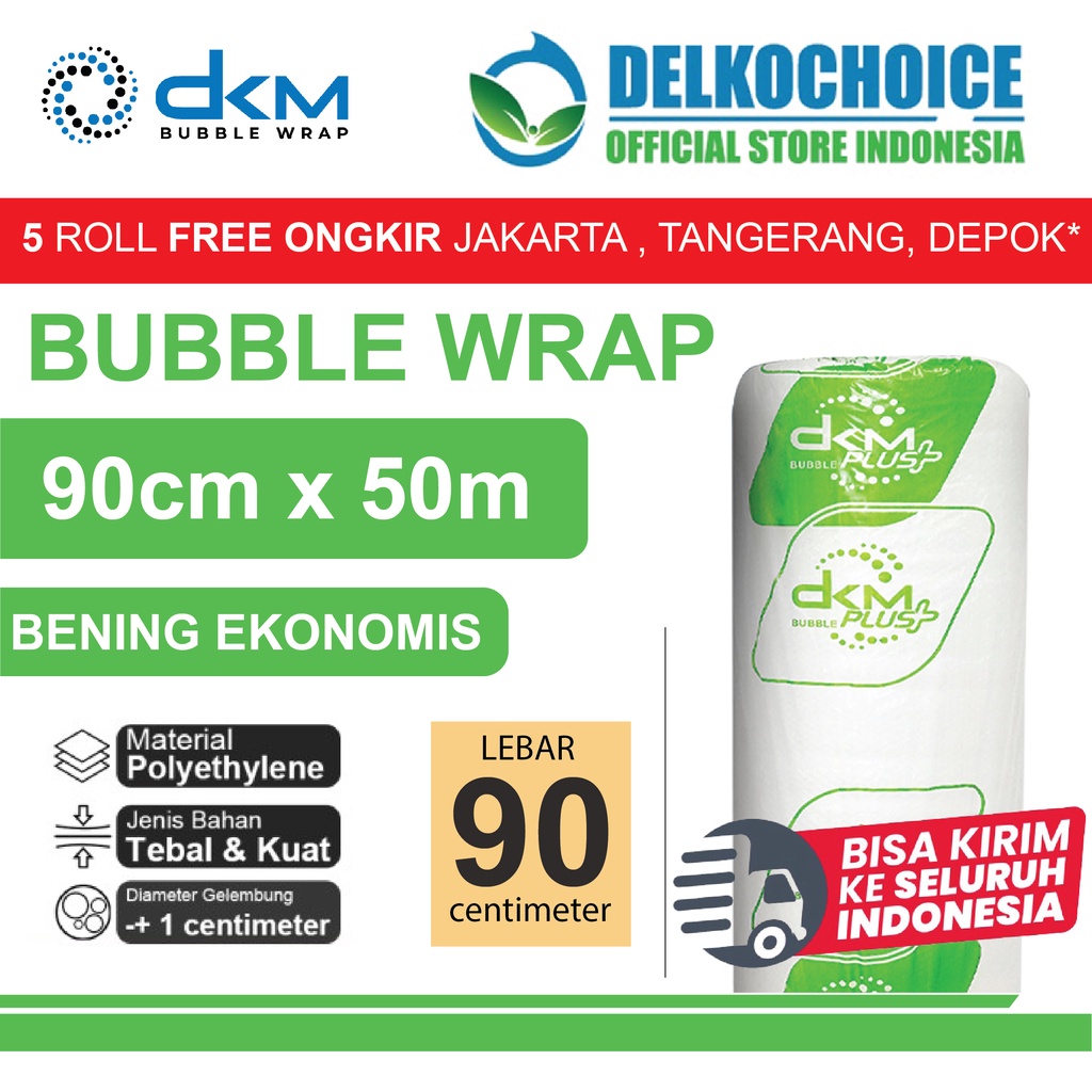 

Plastik Bubble Wrap Bening Ekonomis 90CM x 50M TEBAL DKM+ Bubblewrap