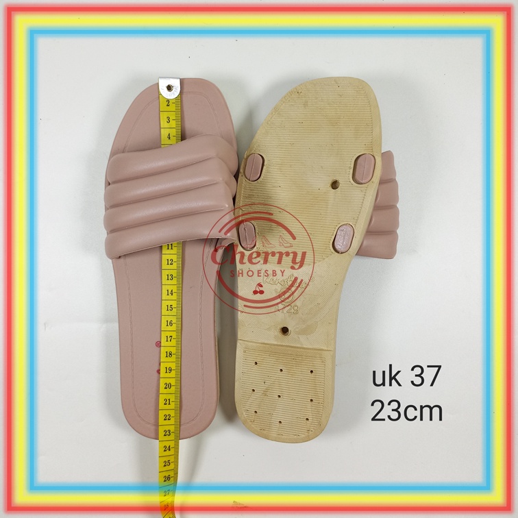 A729-127 Sandal Selop Wanita Verotino Sendal Slop Cewek Karet Motif Kotak Gelombang