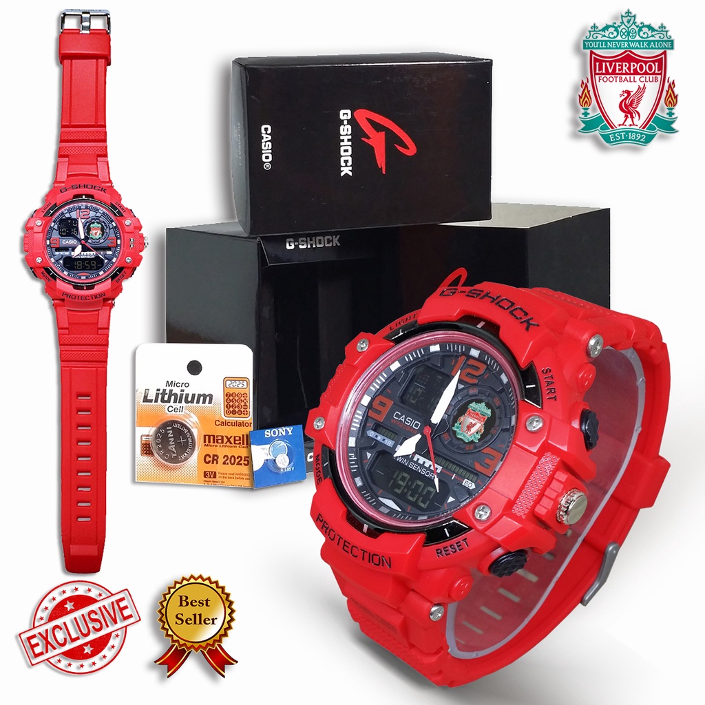 (EXCLUSIVE) Jam Tangan LIVERPOOL Double Time - List Merah