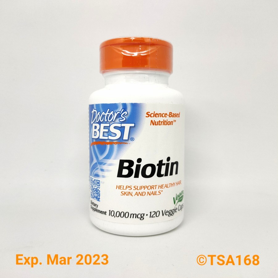 Doctor Best Biotin 10000 mcg 120 Vegan Cap Rambut Kulit Kuku Sehat