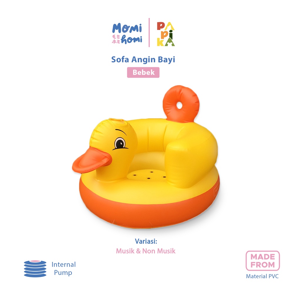 PAPIKA Kursi Sofa 03  Tiup PVC Tempat Belajar Duduk Bayi Baby Infant Seat Model Bebek Musik  Kursi Makan Sofa Angin Bayi Lipat Pompa Angin