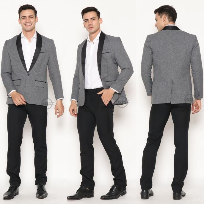 Jas Pria Slim Fit Formal Wedding Pengantin Model Tuxedo Premium