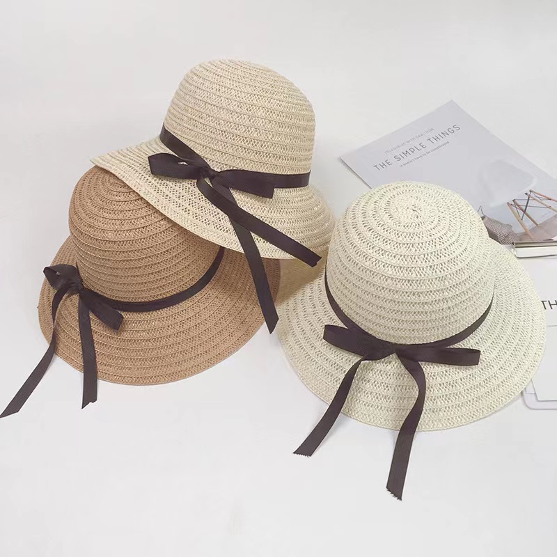 Topi Pantai Bahan Jerami Wanita Import - Topi Pantai Wanita Pelindung UV - Summerhat Pantai