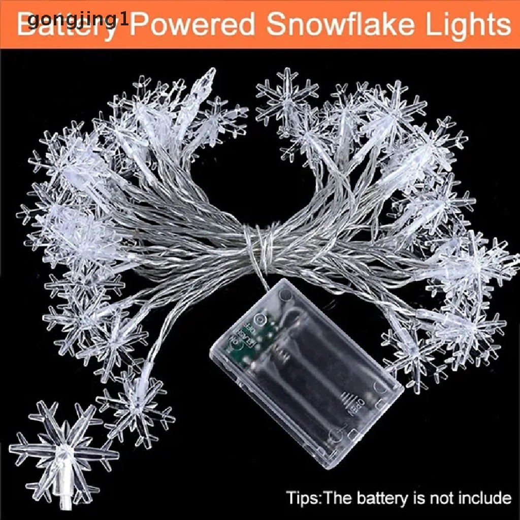 Ggg 3m Dekorasi Natal Snowflake String Lights Xmas Garland Liburan Tahun Baru Led Light Fairy Lights ID