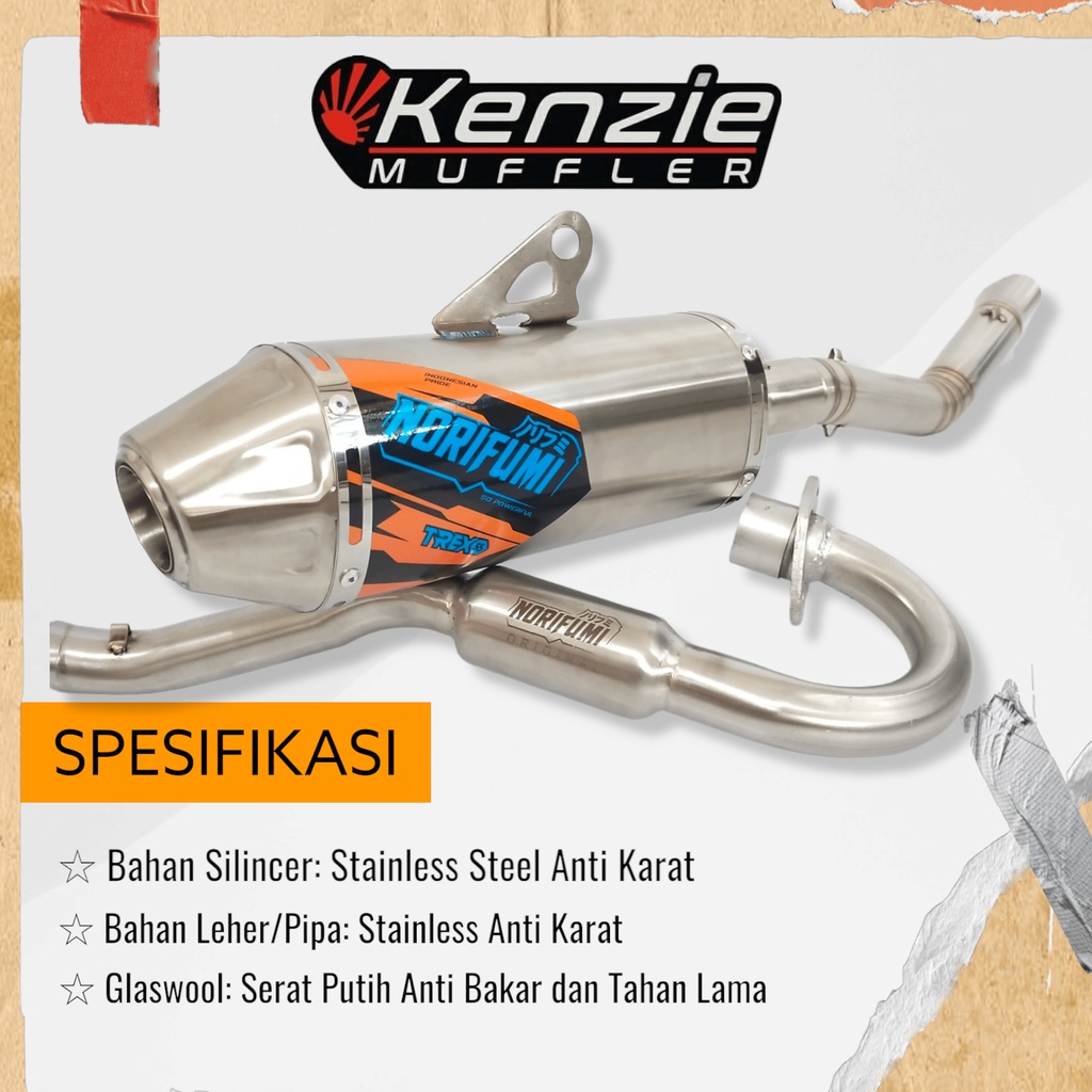 knalpot NORIFUMI TREX SS Motor CRF150,KLX150,D-TRACKER150,YAMAHA WR155,KLX TIGER,KLX MEGAPRO