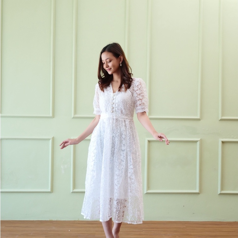 Ixora Boutique | Kiara Lace Dress | Dress Wanita Korea Lace