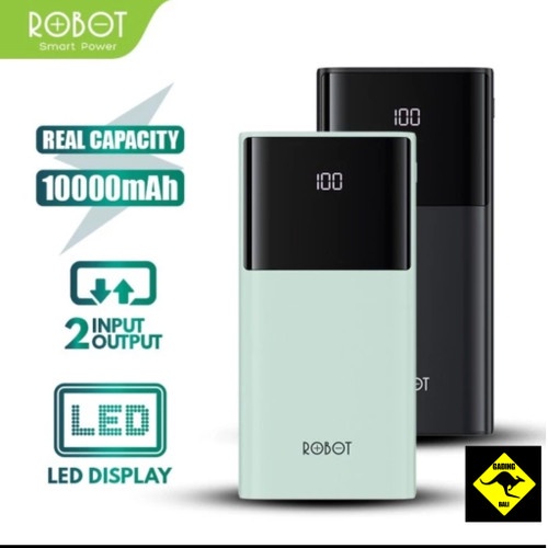 PowerBank ROBOT 10000mah RT190S 2A Dual Input and Output Port Type C &amp; Micro USB Original Fast Charging Real Capacity - Garansi Resmi