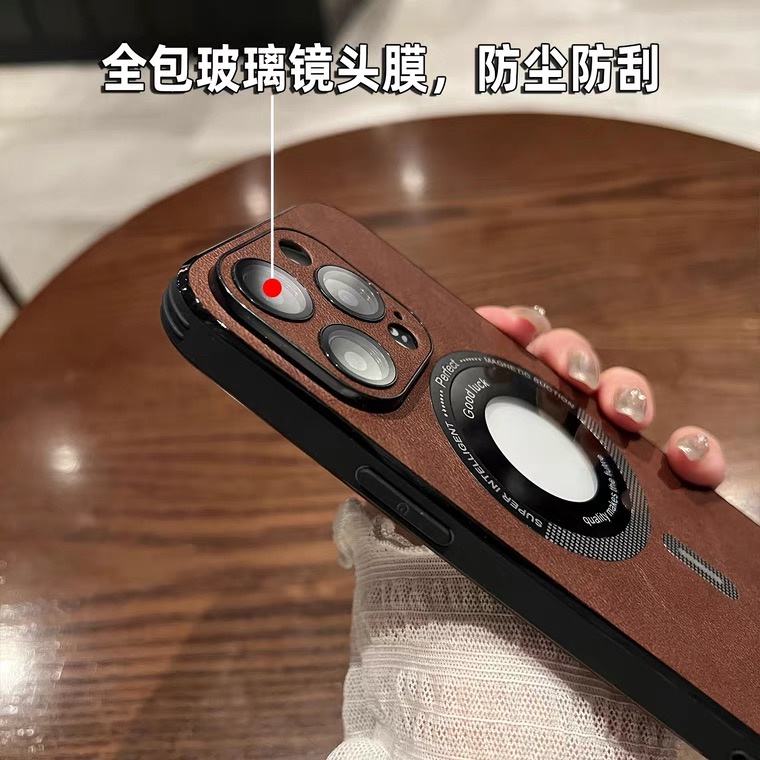 Casing Hisap Magnetik High-End untuk iPhone 13 12 14 Pro Max Anti-sidik Jari 12 ProMax Casing Soft Pelindung Anti Jatuh Kreatif dengan Film Pelindung Lensa Kamera