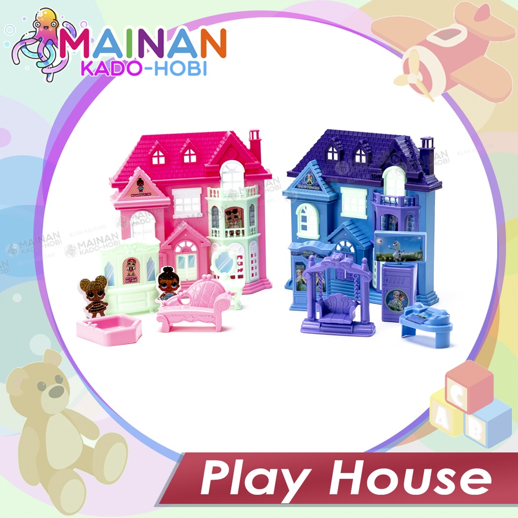 MAINAN ANAK MINIATUR RUMAH ISTANA PLAY HOUSE BONEKA PRINCESS