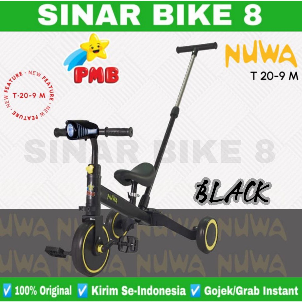 Sepeda Anak Balance Bike PMB NUWA T20-5 (3 In 1) dan T20-9 M (4 In 1) Musik Tricycle Toddler Anak