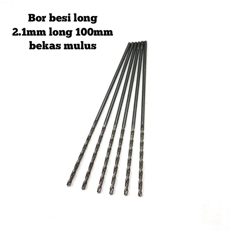Mata bor besi drill mata bor long 2.1mm Hss Long 100mm bekas mulus utuh