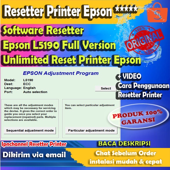 Software Resetter Epson L5190 Full Version Unlimited Reset Printer Epson