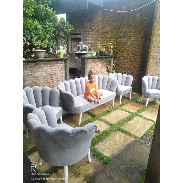 kursi dekorasi set pelaminan kerang set kipas pelaminan