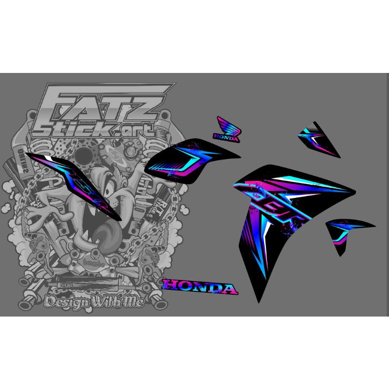 STICKER EX CBR 150 CBU RAINBOW/ STICKER VARIASI / STRIPING CBR 150 thailand