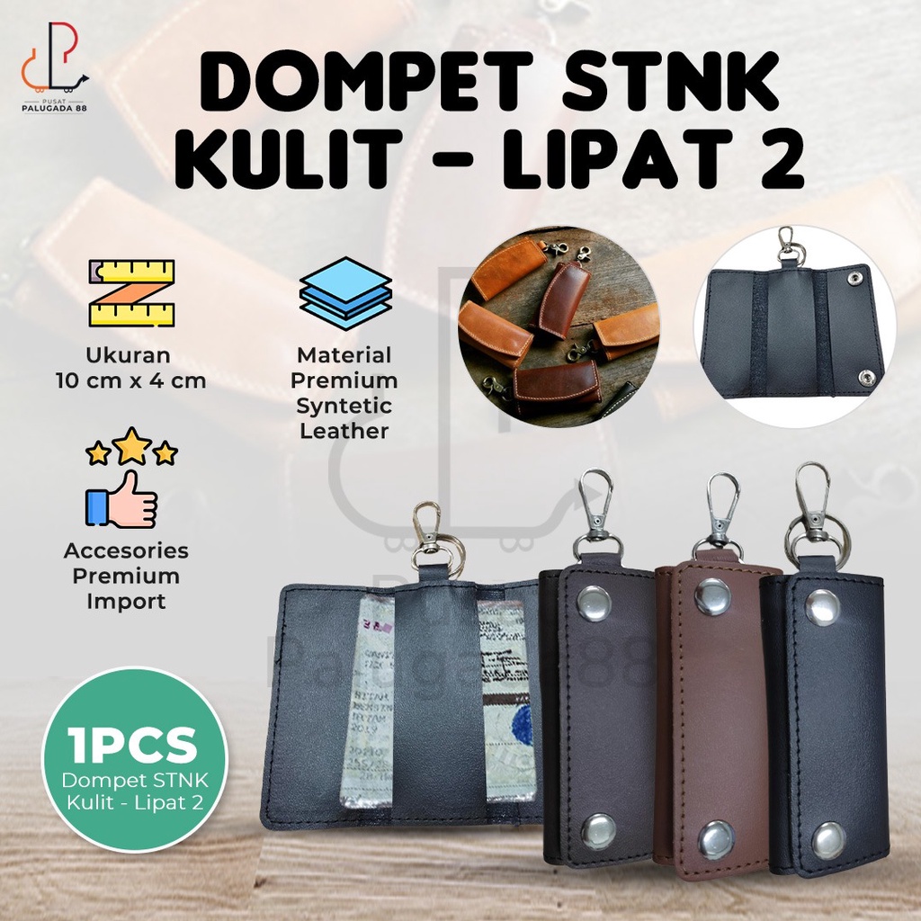 Dompet STNK Slim Minimalis Kulit Gantungan Kunci Mobil Motor PREMIUM Leather Car Key Pouch