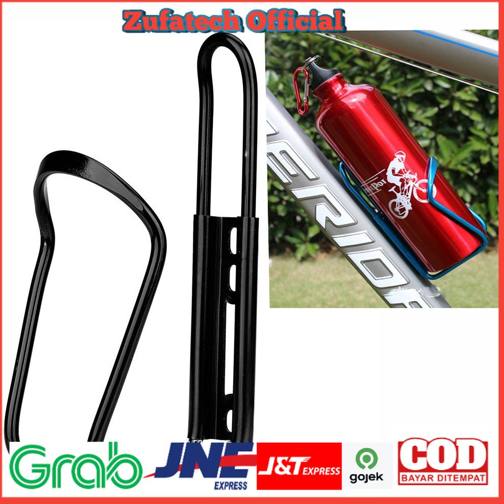 TaffSPORT Holder Botol Minum Sepeda Aluminium - YWPJ029-F - Black