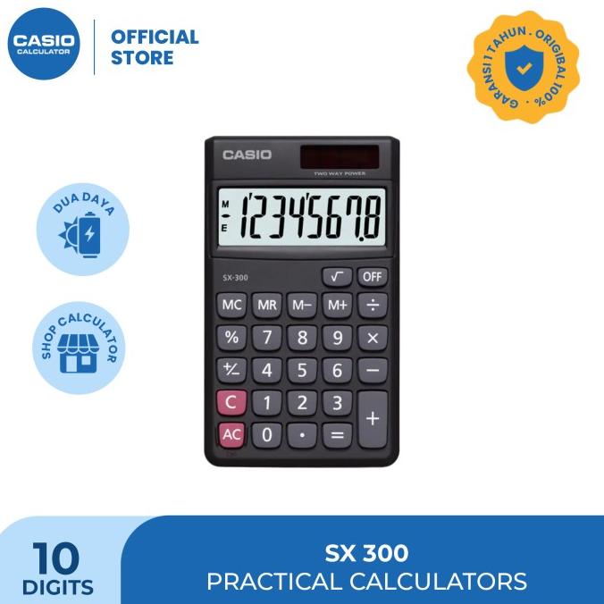 

CASIO SX-300 - Hitam - Kalkulator Saku