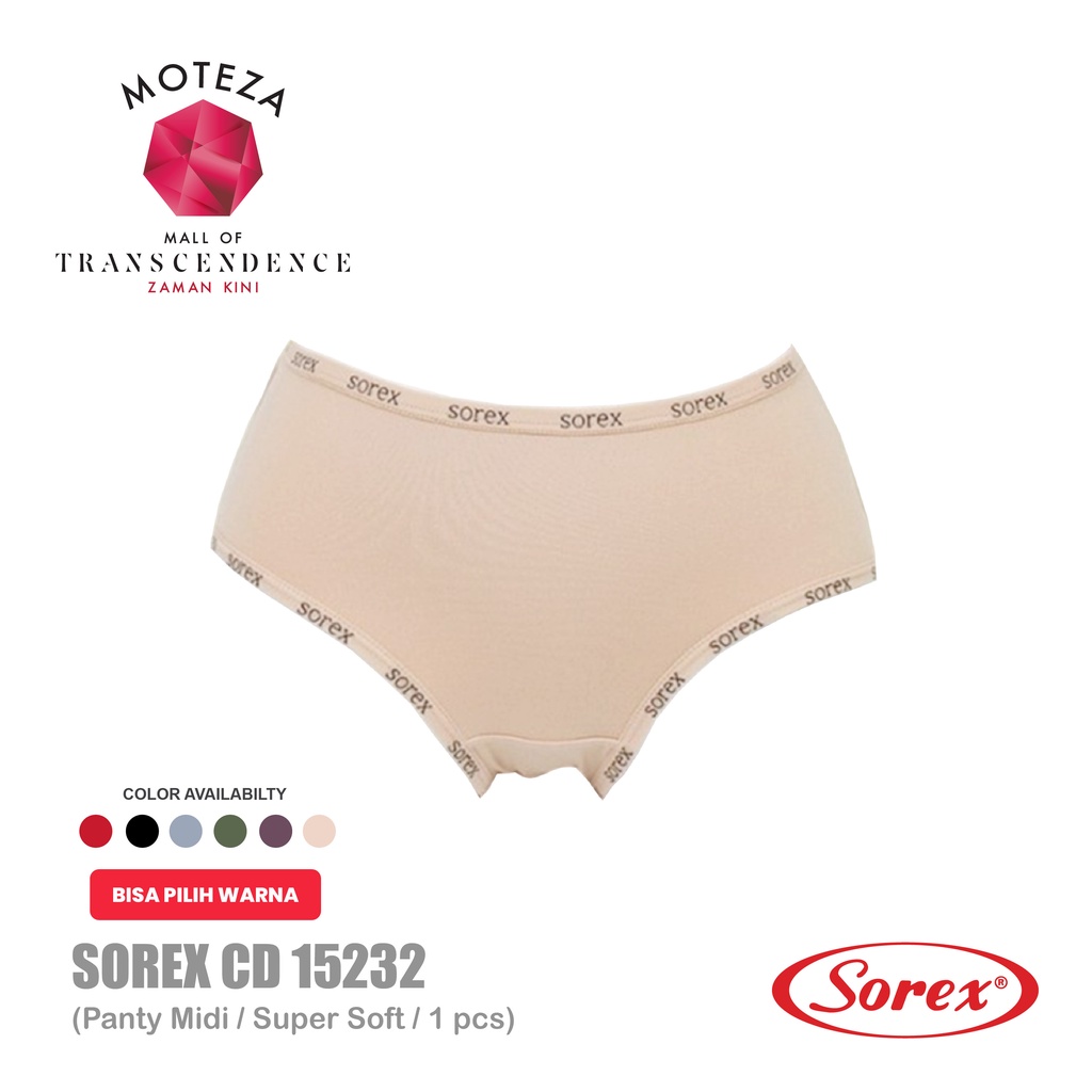 BISA PILIH WARNA Sorex Celana Dalam Wanita - CD 15232 - Midi Panty - Super Soft