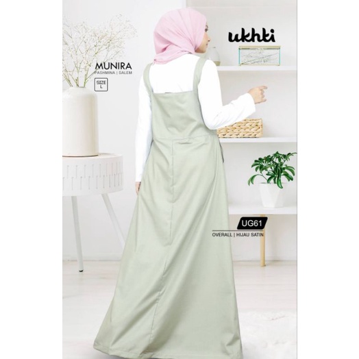 gamis ukhti ug61 overal katun toyobo premium warna hijau satin size L buat ld 110 bb 75kg an