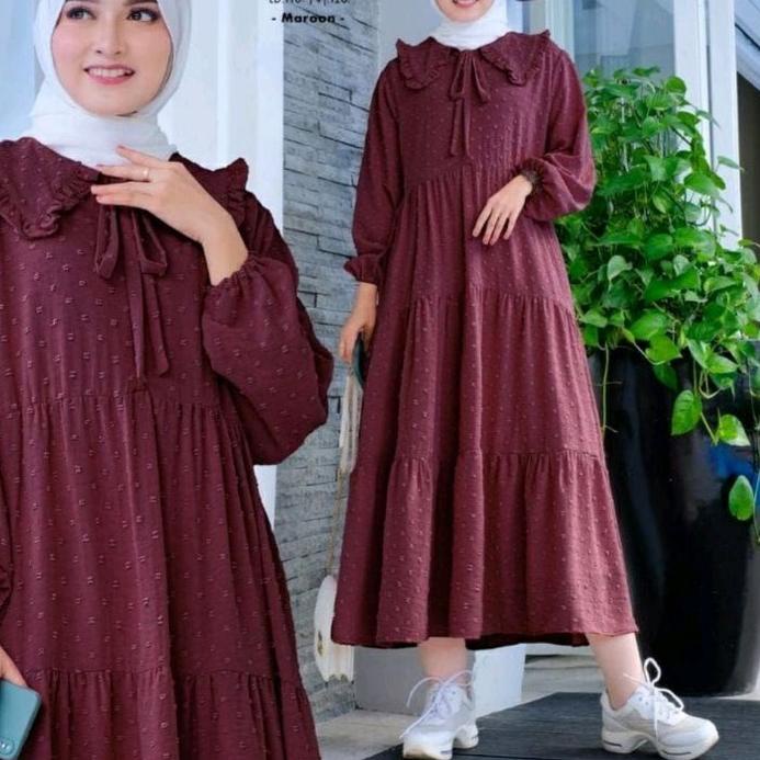 Dijamin Ori>/ MIDI DRESS CRINGKLE URAGIRI | MIDI DRESS BUSUI | BISA COD