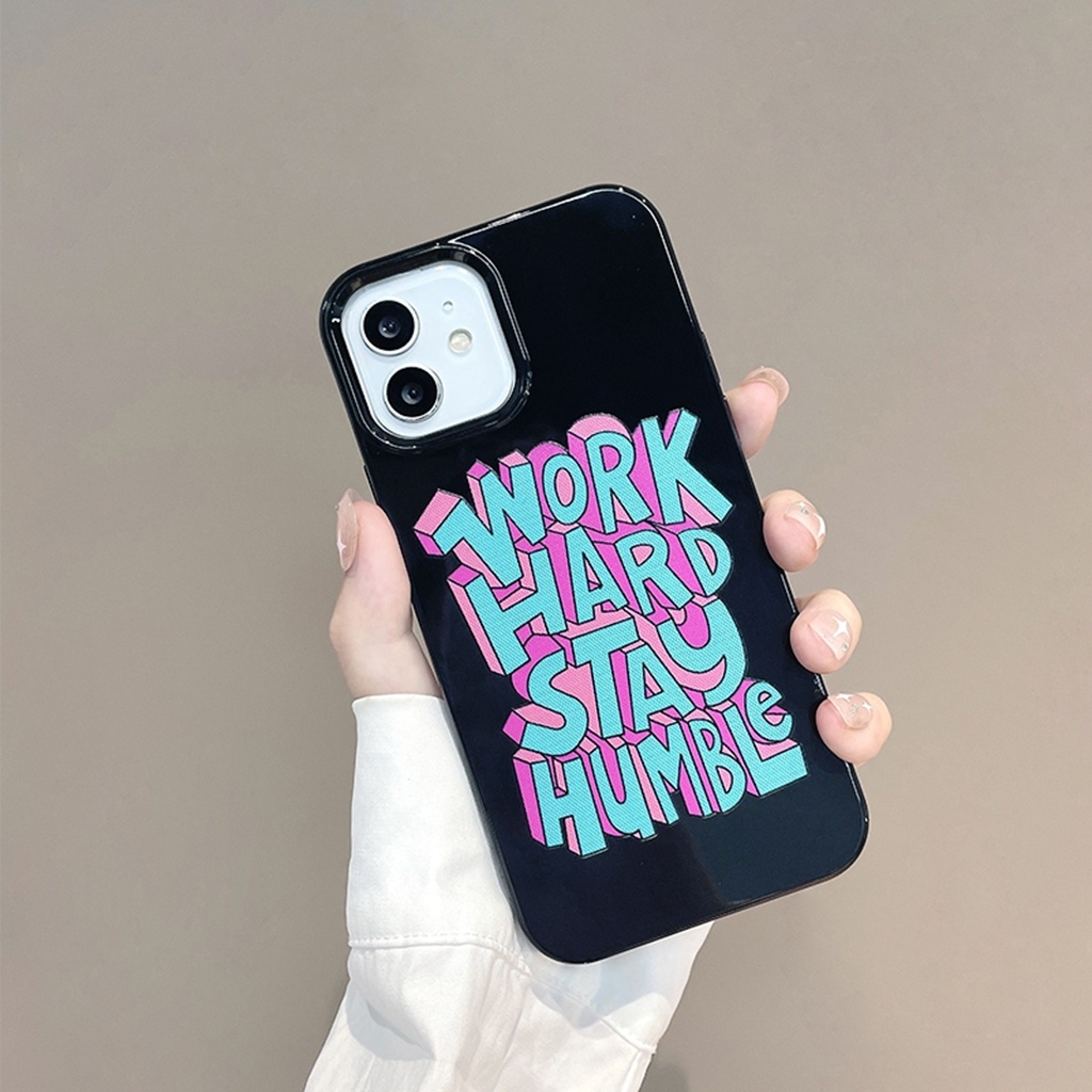IPHONE Ins Pola Kerja Cocok Untuk Iphone14 14pro 14Plus 14prm Iphone13 13pro 13prm Iphone11 7Plus 8Plus Xr XS 12 Pro Max Empat Sudut Casing Ponsel Tahan Guncangan
