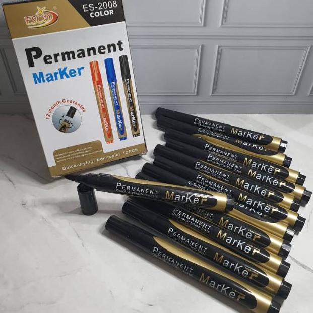 

[KODE QWRLD] spidol permanen (1box=12pc)/permanent/spidol /marker permanent