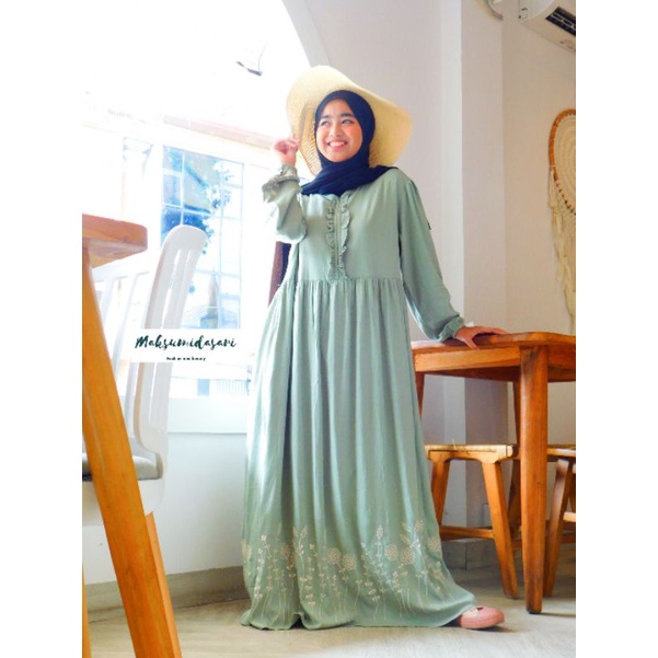 DRESS RAYON PREMIUM BORDIR HANNA/GAMIS BORDIR RAYON PREMIUM