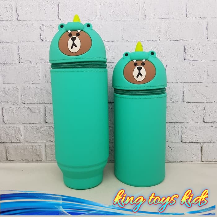 

TERBARU / Tempat Pensil / Kotak pensil Silicone Dua fungsi Pen Holder Vs Smiggle - Brown DIno